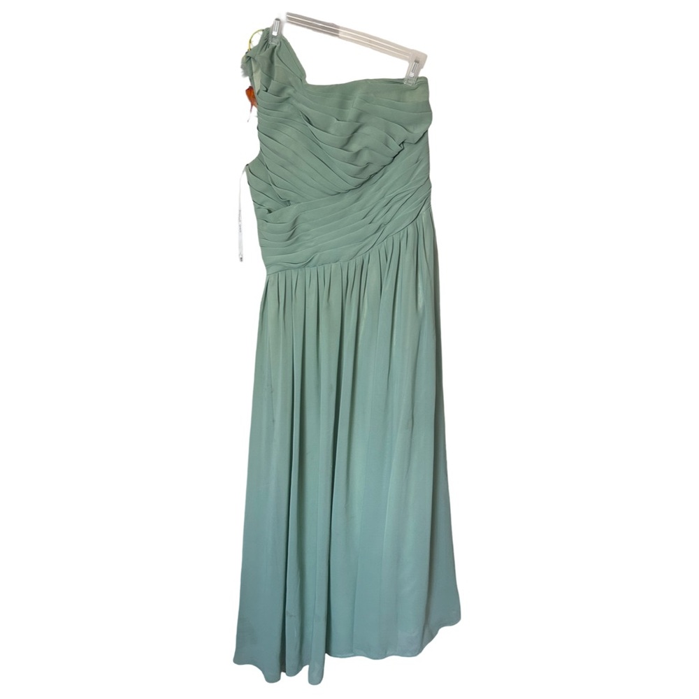 Elegant Green One-Shoulder Dress Moss Green